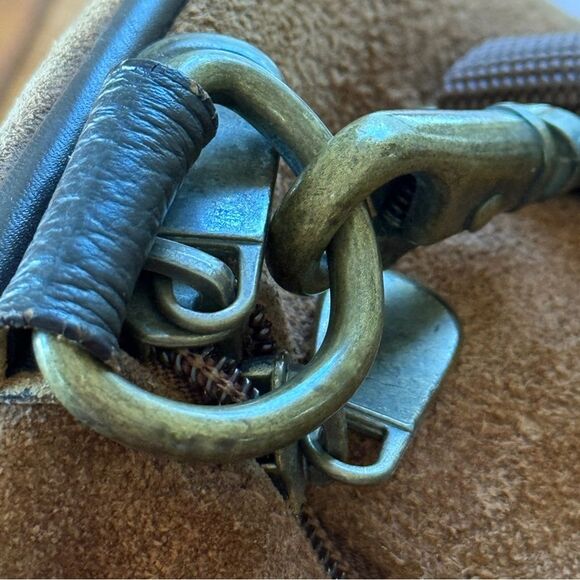 Vintage 2003 Marlboro Suede Leather Grit Gear Weekender Duffel Bag Brown - Picture 8 of 15